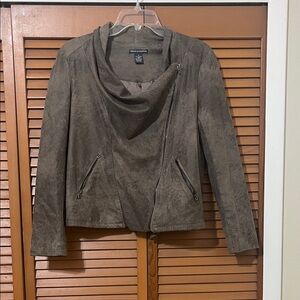 Chelsea and Theodore Women's Distressed Brown faux leather  Jacket